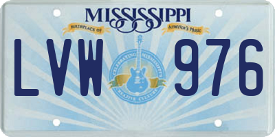 MS license plate LVW976