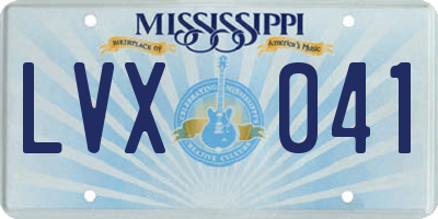 MS license plate LVX041
