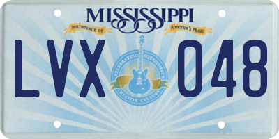 MS license plate LVX048