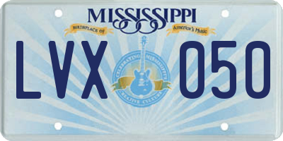 MS license plate LVX050