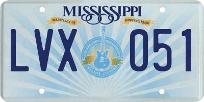 MS license plate LVX051