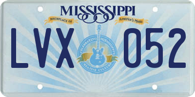 MS license plate LVX052