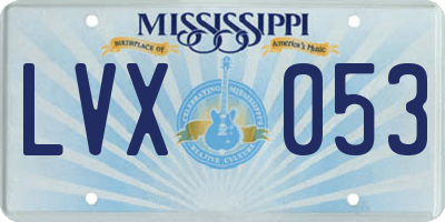 MS license plate LVX053