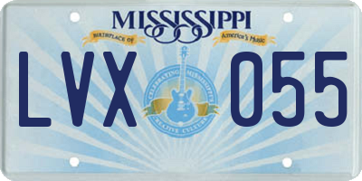 MS license plate LVX055