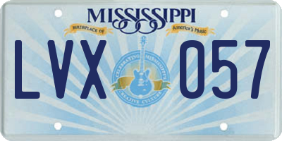 MS license plate LVX057