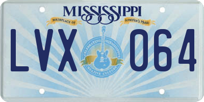 MS license plate LVX064