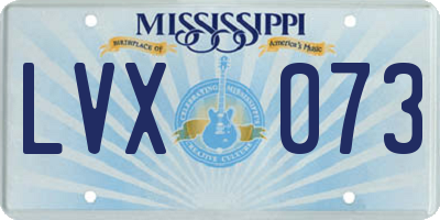 MS license plate LVX073