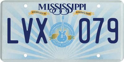 MS license plate LVX079