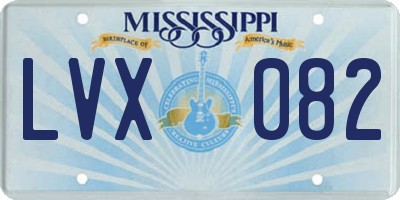 MS license plate LVX082