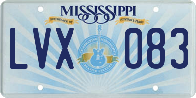 MS license plate LVX083