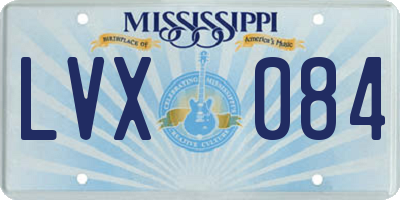 MS license plate LVX084