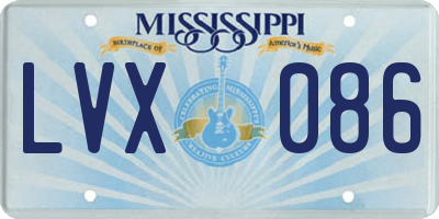 MS license plate LVX086
