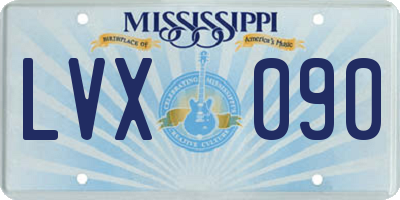 MS license plate LVX090