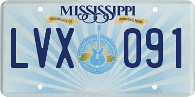 MS license plate LVX091
