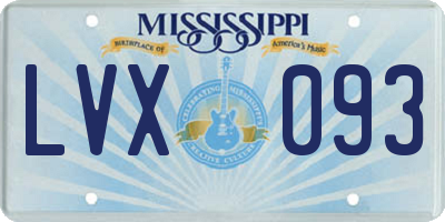 MS license plate LVX093