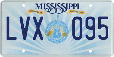 MS license plate LVX095