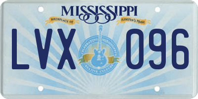 MS license plate LVX096