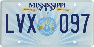 MS license plate LVX097