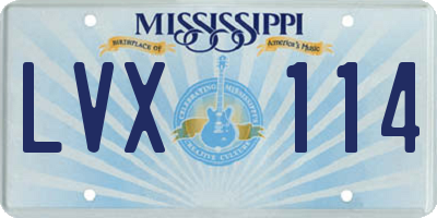 MS license plate LVX114