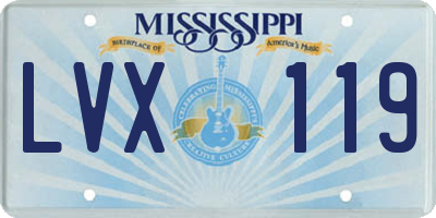 MS license plate LVX119