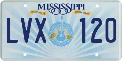 MS license plate LVX120