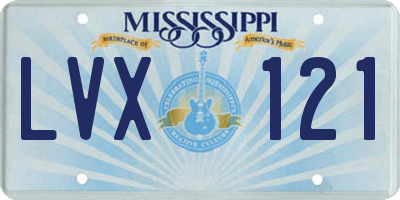 MS license plate LVX121