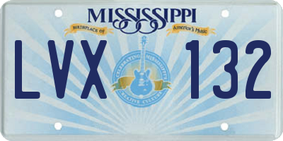 MS license plate LVX132