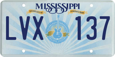 MS license plate LVX137