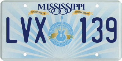 MS license plate LVX139