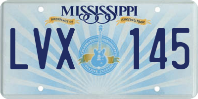 MS license plate LVX145