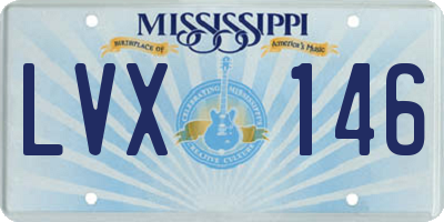 MS license plate LVX146