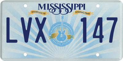 MS license plate LVX147