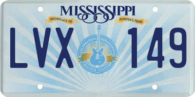 MS license plate LVX149