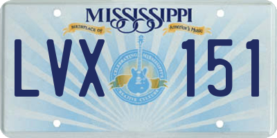 MS license plate LVX151