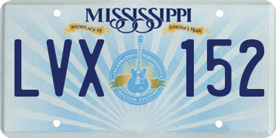 MS license plate LVX152