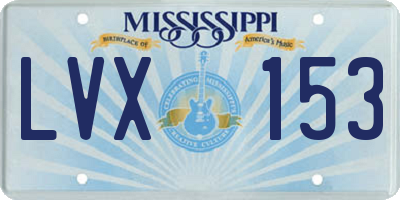 MS license plate LVX153