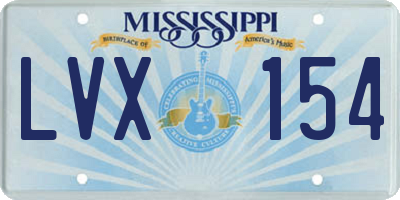 MS license plate LVX154