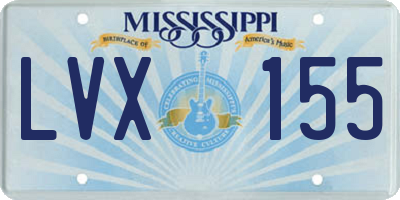 MS license plate LVX155