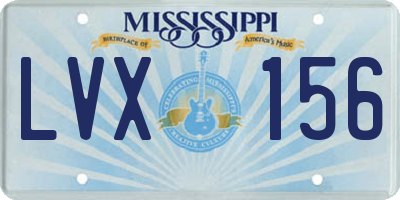 MS license plate LVX156