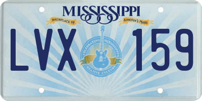 MS license plate LVX159