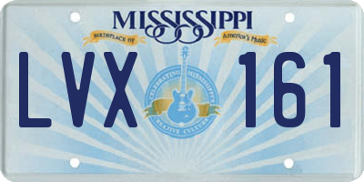 MS license plate LVX161
