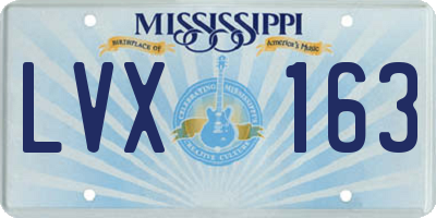 MS license plate LVX163
