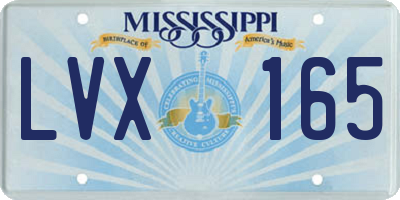 MS license plate LVX165