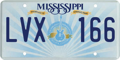 MS license plate LVX166
