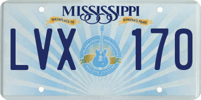 MS license plate LVX170