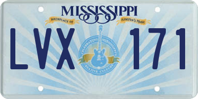 MS license plate LVX171