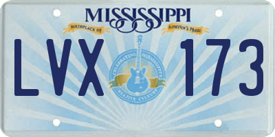 MS license plate LVX173