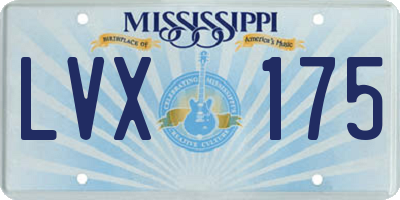 MS license plate LVX175