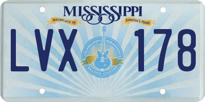 MS license plate LVX178