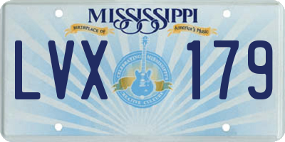 MS license plate LVX179